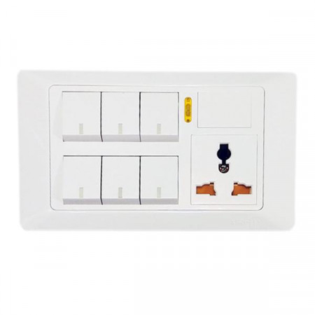 6 Gang Switch With Socket