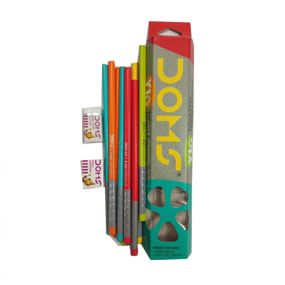 Doms Y1+Super Dark Triangle Pencil (5 Packs)