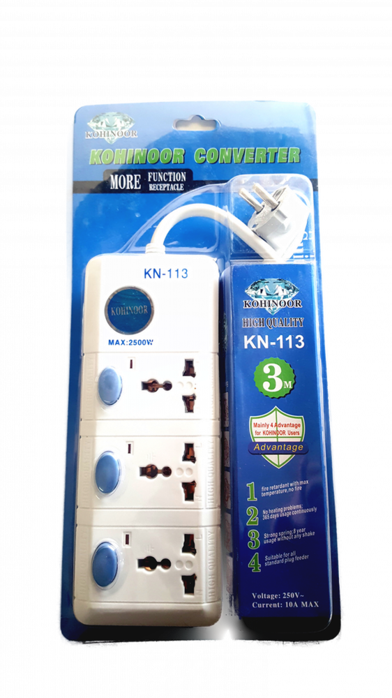 Kohinoor KN-113 Power Extension Socket 3m (3 Port)